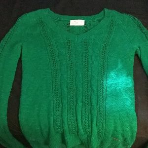 Holister XS Green Loose Knit Sweater